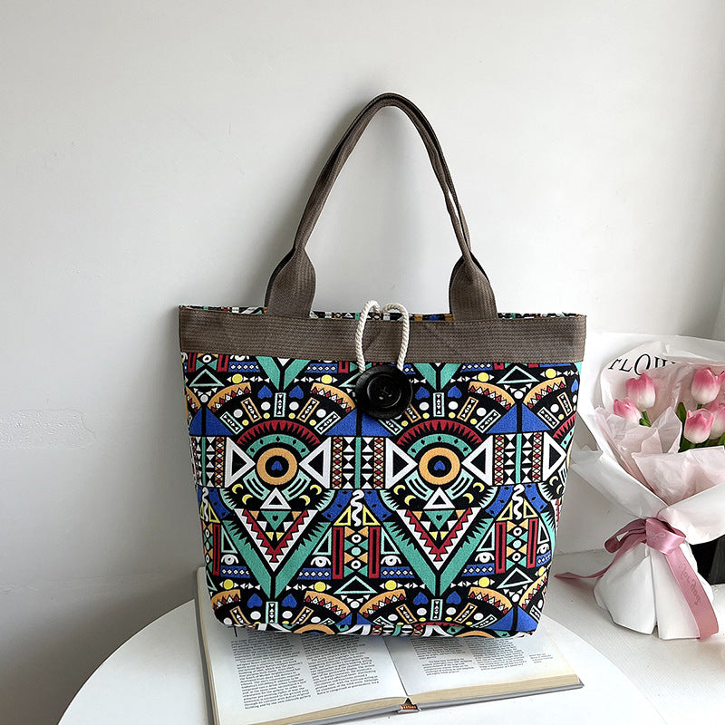 Wholesale Ethnic Style Large Capacity Canvas Bag