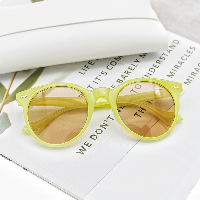 Venta al por mayor de gafas de sol redondas de marco pequeño para PC Vintage