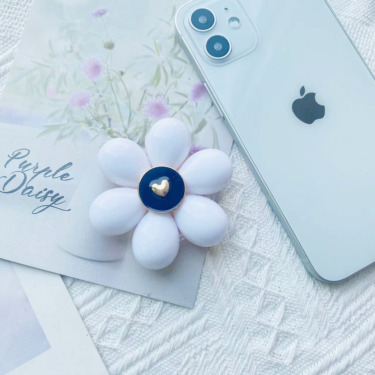 Soporte de teléfono móvil plegable Camellia de resina al por mayor