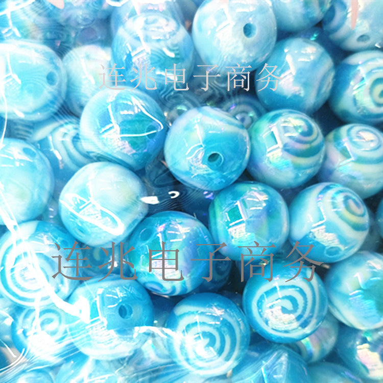 Wholesale 200pcs/pack Resin 16MM Circle Plated Bright Straight Hole String Beads