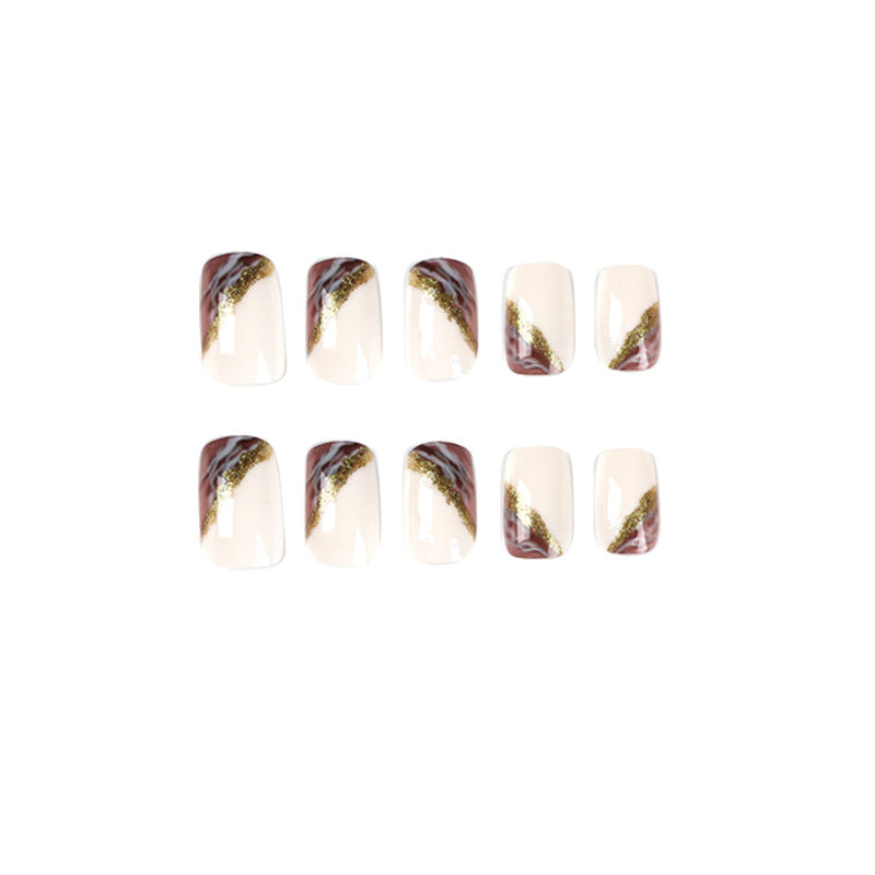 Wholesale White And Purple Smudged Gold Foil Plastic Nail Stickers