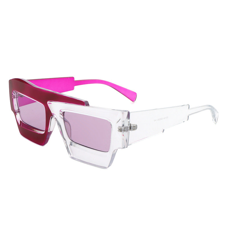 Wholesale PC Large Frame Sunshade Contrast Color Sunglasses