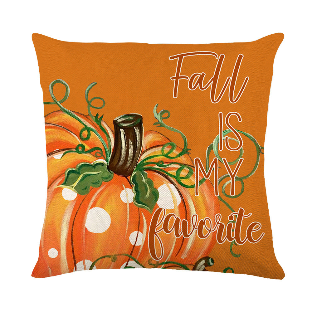 Wholesale Thanksgiving Throw Pillow Cover Linen Maple Leaf Printing Home Pillow Cushion Cover