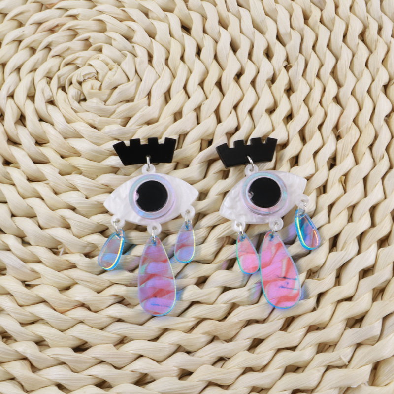 Wholesale Earrings Acrylic Laser Colorful Halloween Eyes