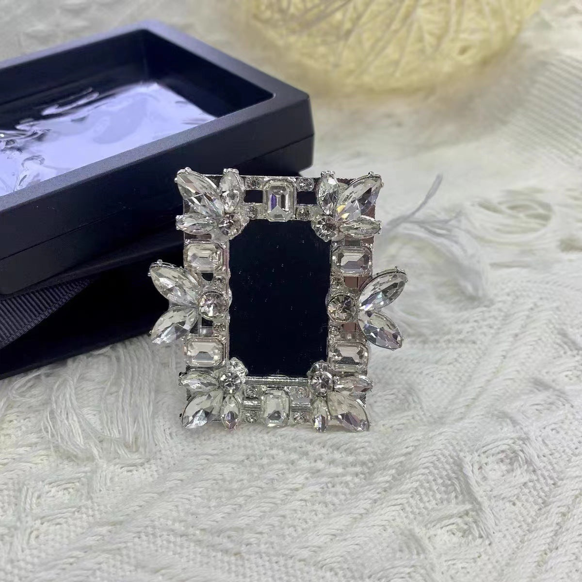 Venta al por mayor Soporte de cojín de aire para teléfono con espejo de diamante