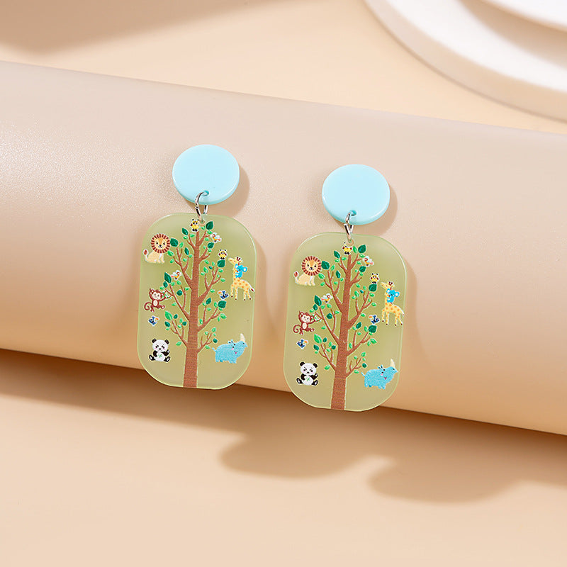 Joyas al por mayor Cute Doll Cartoon Acrílico Pendientes