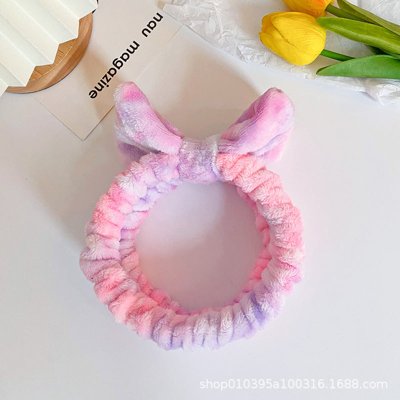 Wholesale Fabric Tie Dyed Bow Tie Hair Hoop