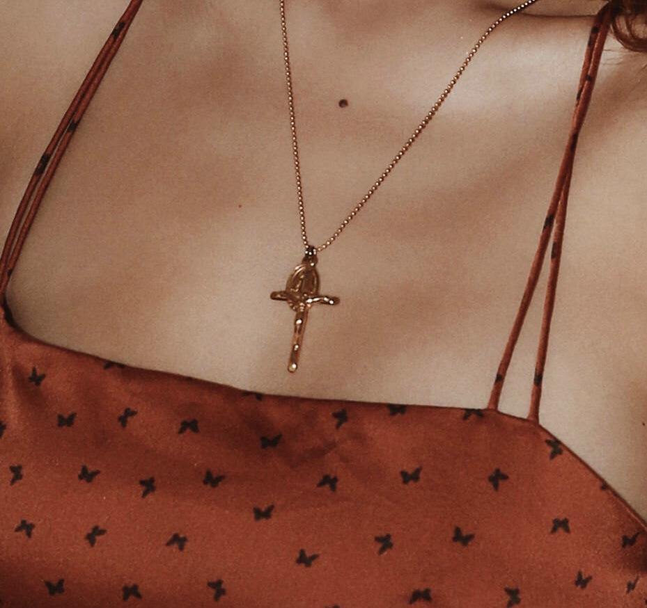 Wholesale Stainless Steel Cross Overlap Necklace