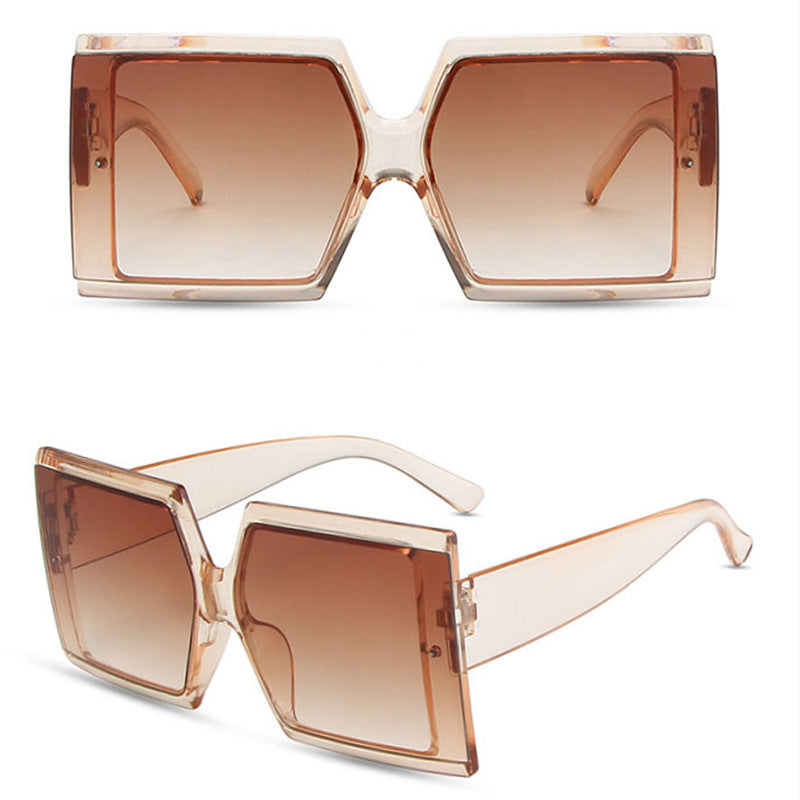 Wholesale PC Large Square Frame Sunscreen Ladies Sunglasses