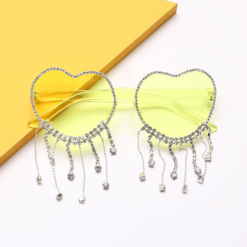 Wholesale PC Candy Color Heart Tassel Sunglasses