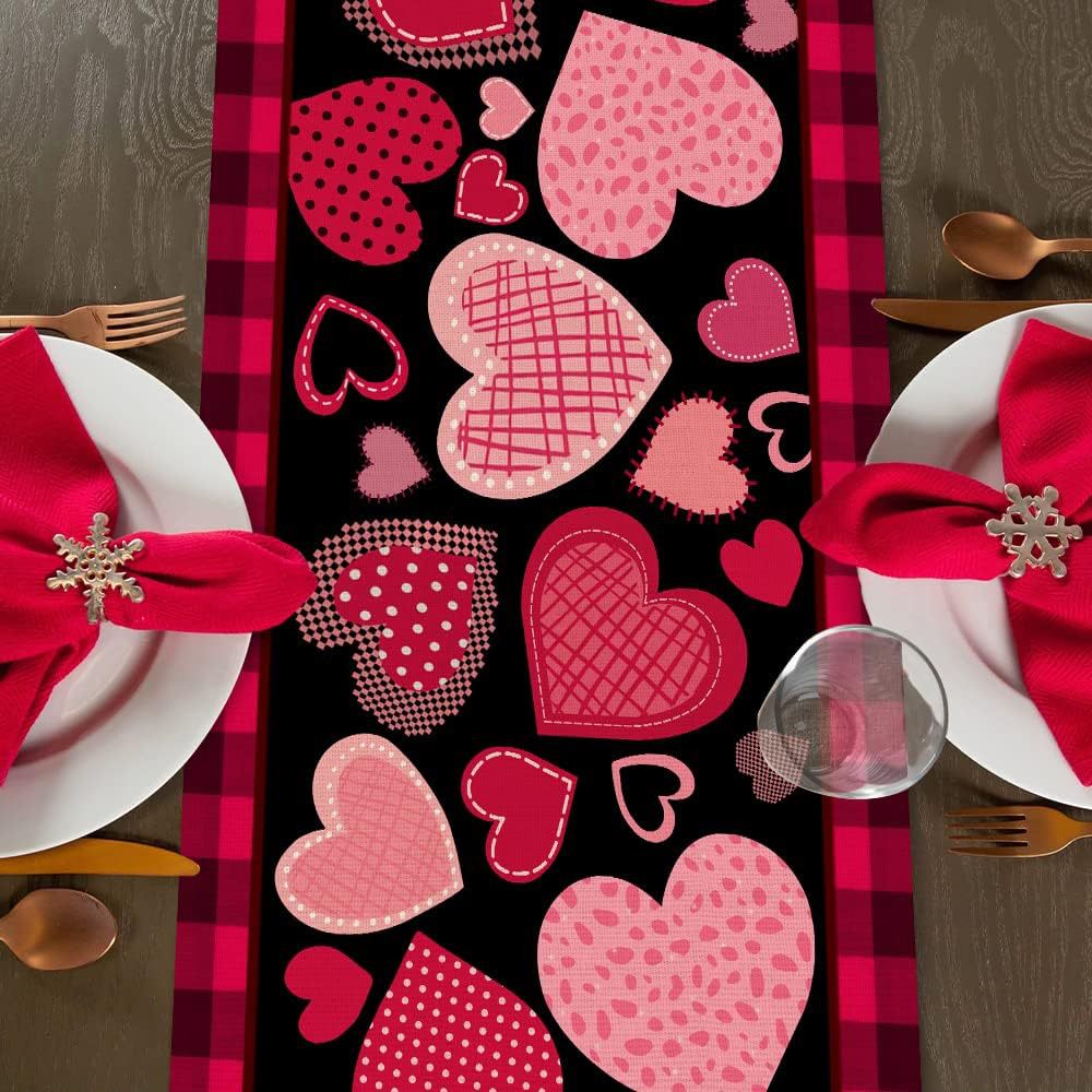 Wholesale Valentine's Day Polyester Table Flag and Mat Set
