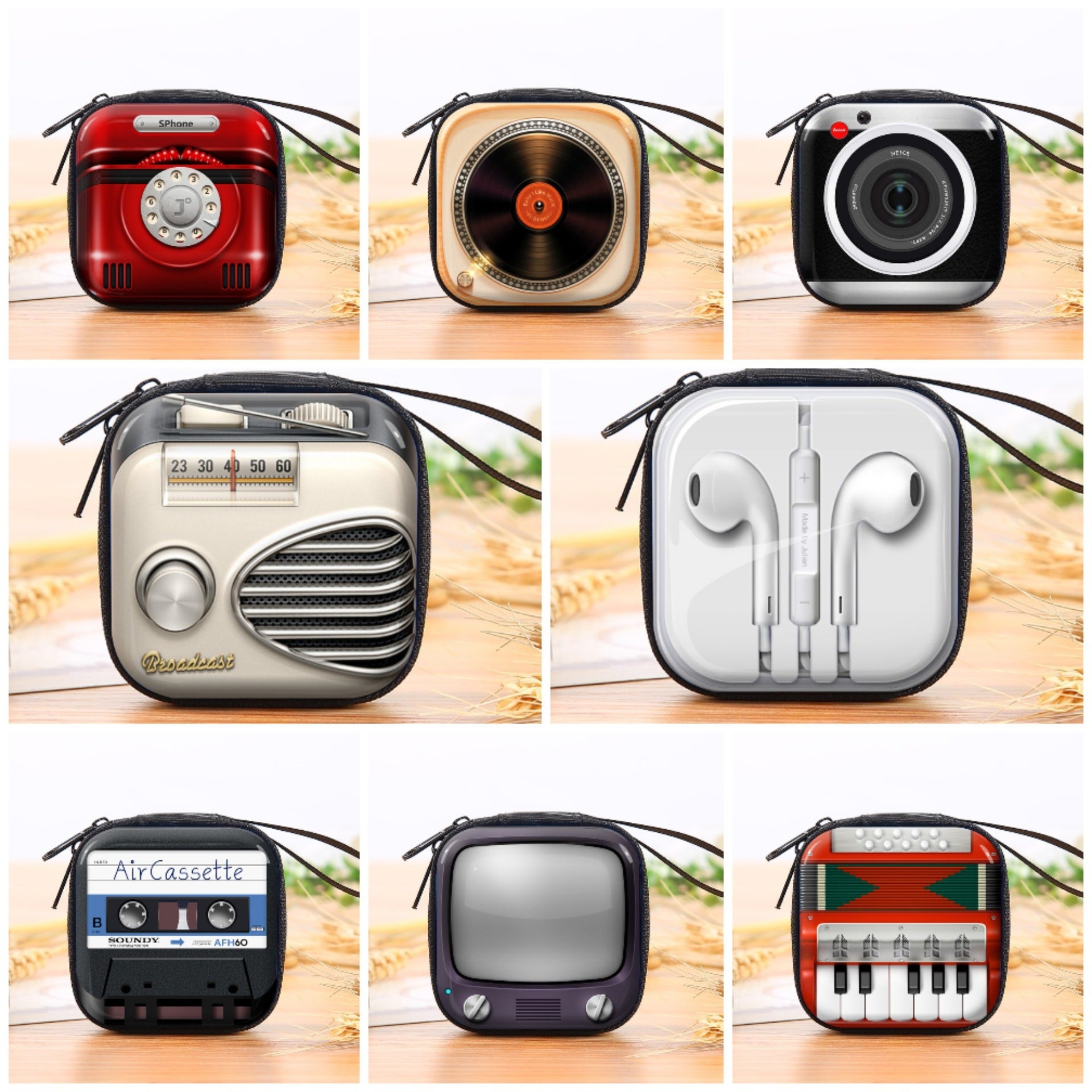 Wholesale Metal Vintage Tape Coin Purse Keychain