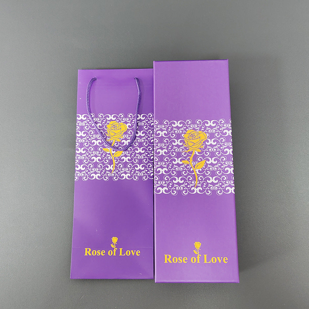 Wholesale of 10pcs Valentine's Day Glow Gold Foil Rose Gift Box