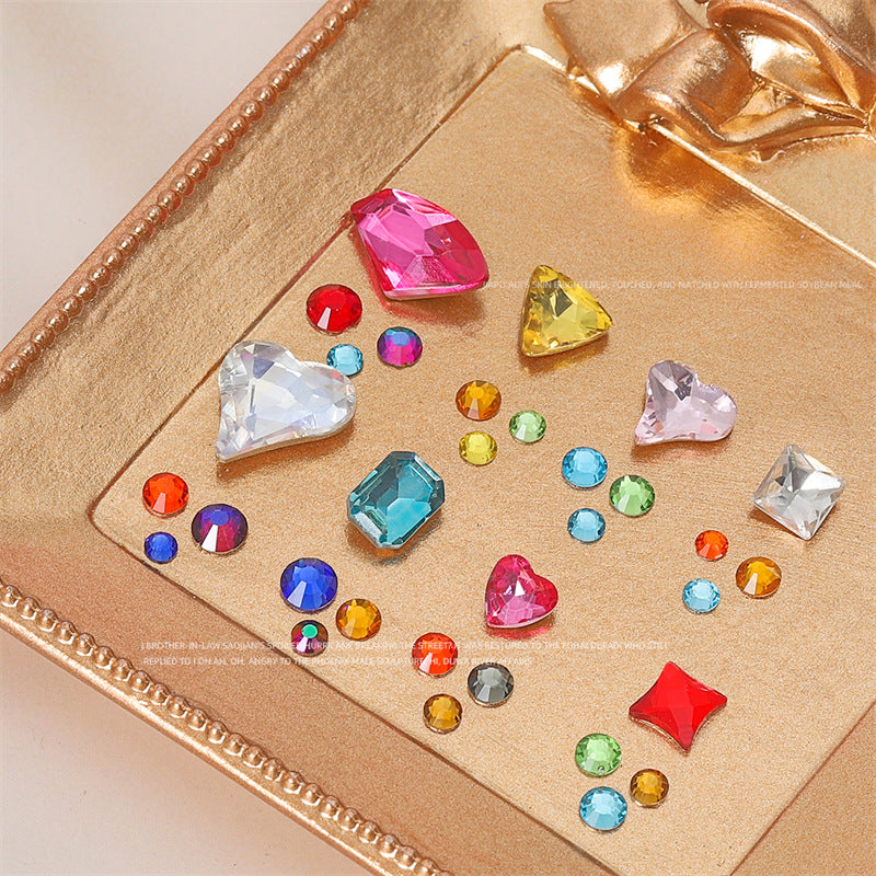 Wholesale Heart Shaped K9 Drill Nail Jewelry
