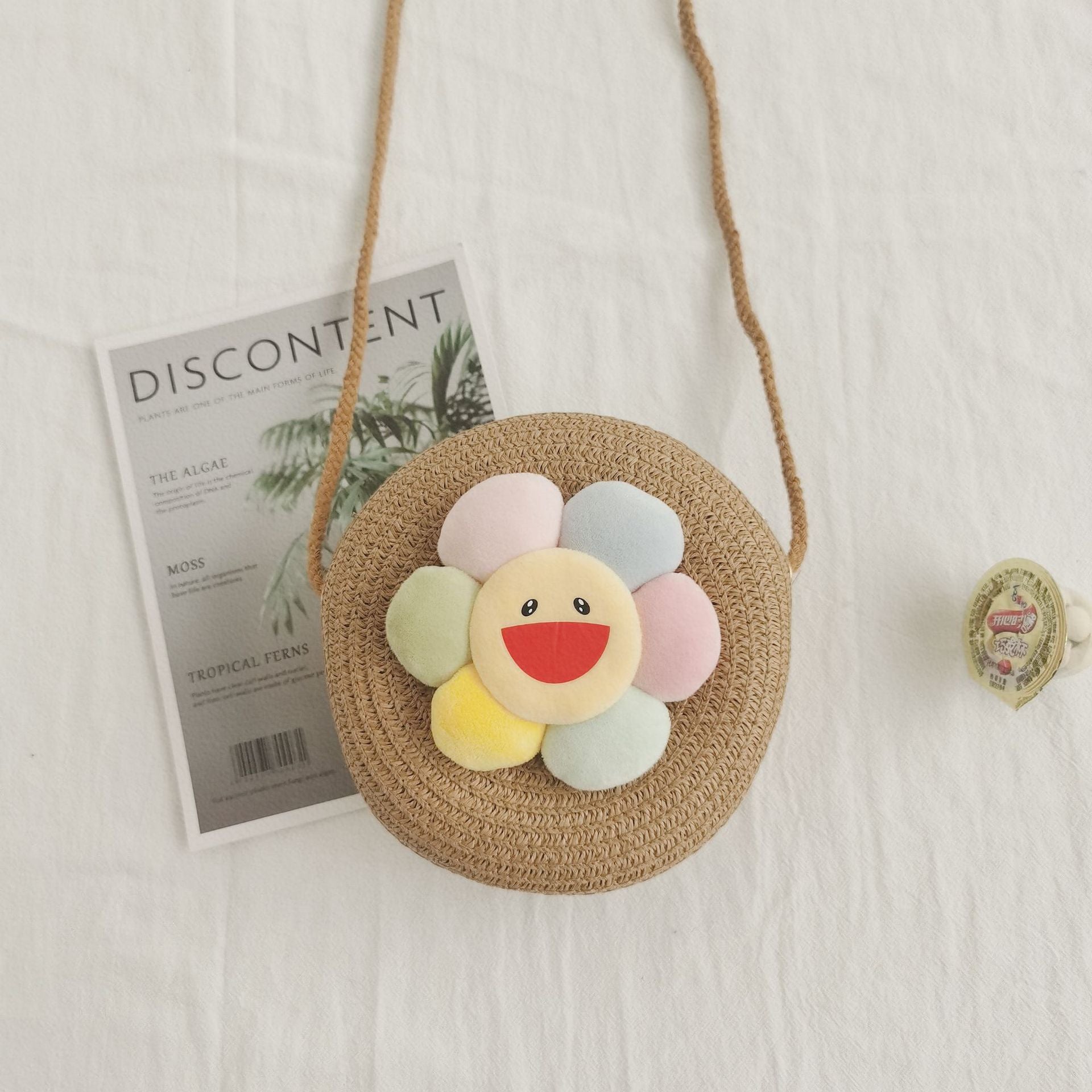 Wholesale Cute Round Fashion Grass Woven Kids Bag