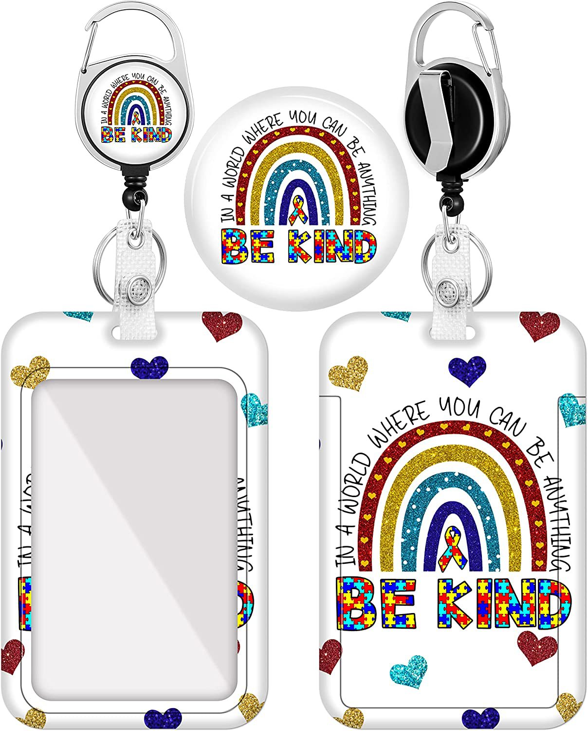 Cadena de llave del soporte de plástico del arco iris al por mayor