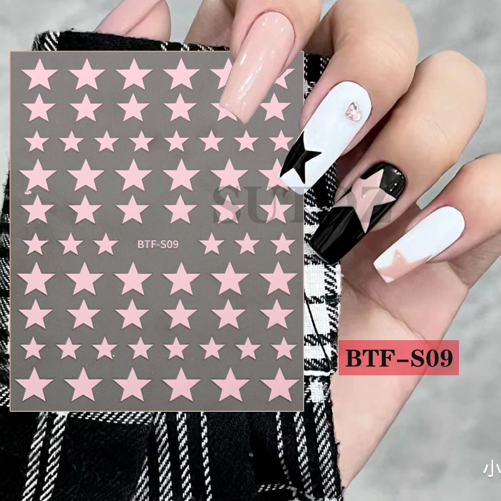Wholesale Pentagram Love Plastic Nail Stickers