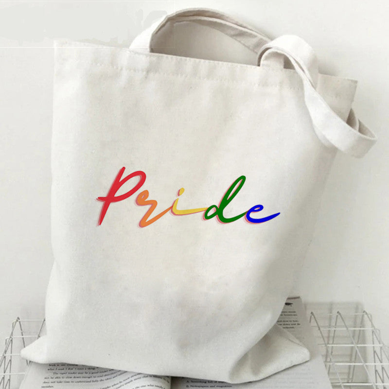 Wholesale Lgbt Love is Loves Rainbow Print Canvas Bag