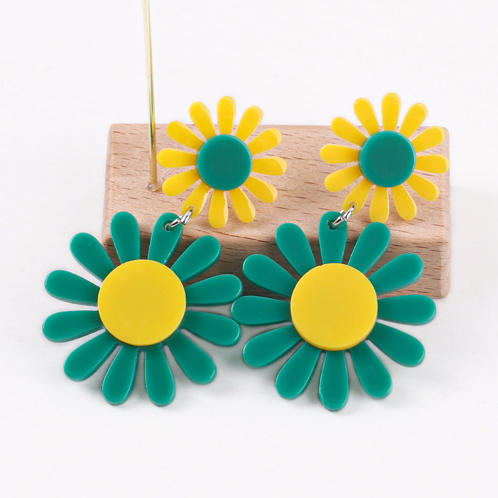 Pendientes acrílicos de margarita bohemia al por mayor