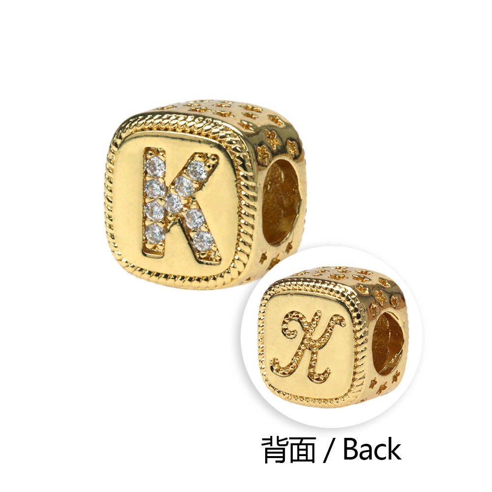 Pulseras De Cuentas De Cobre Chapado En Oro De Serpiente Del Alfabeto Al Por Mayor