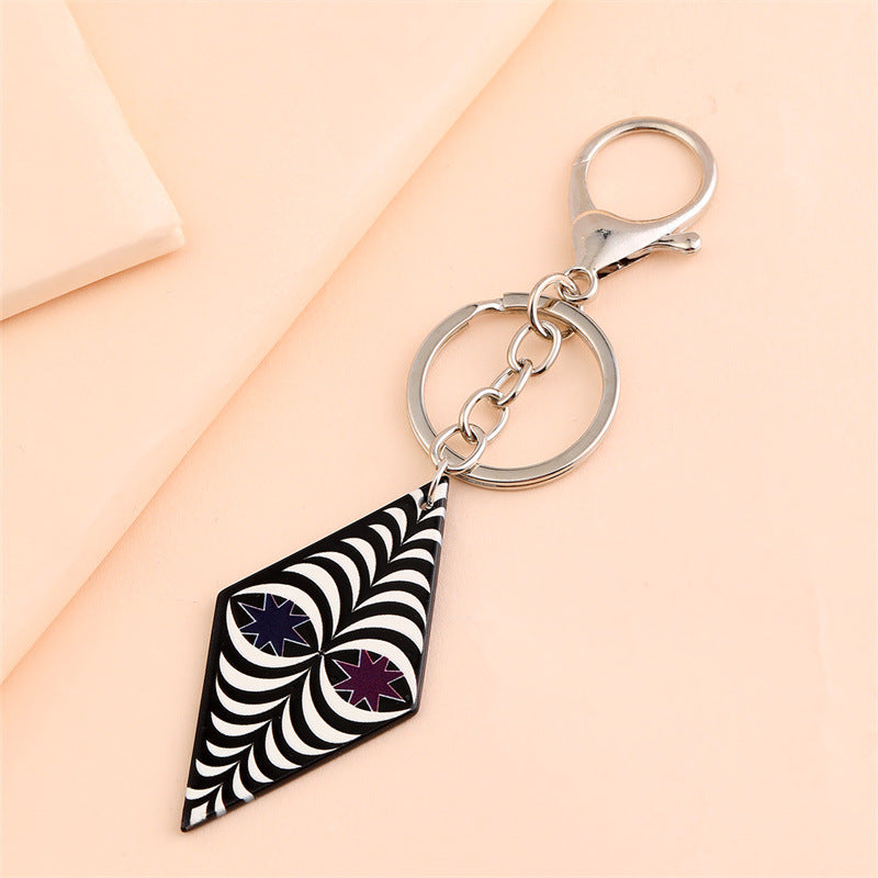 Wholesale Acrylic Boho Villain Face Mask Keychain