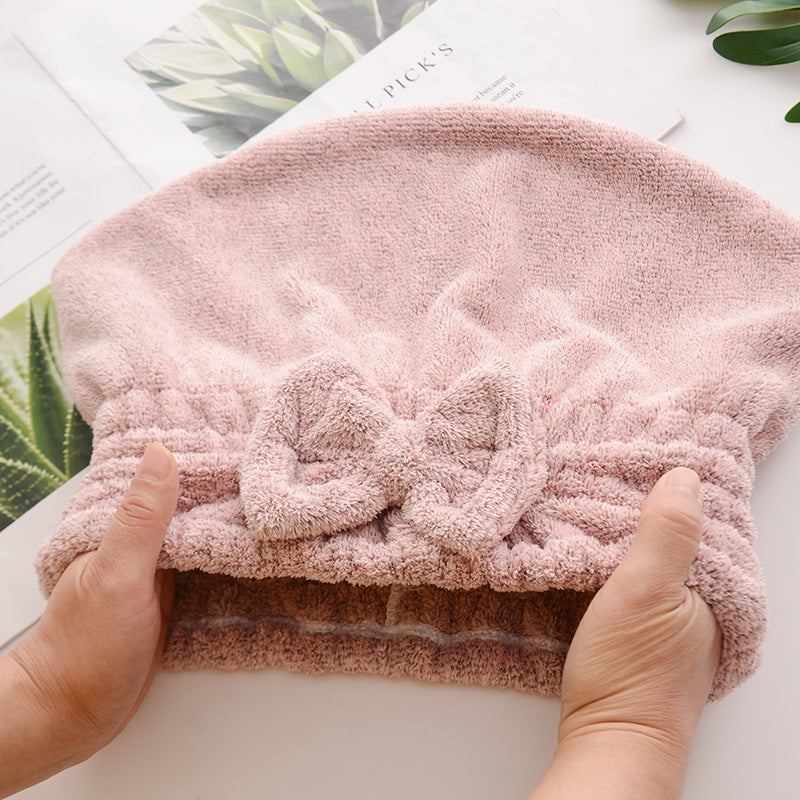 Wholesale Bamboo Charcoal Fiber Bow Tie Water Absorbing Dry Hair Cap