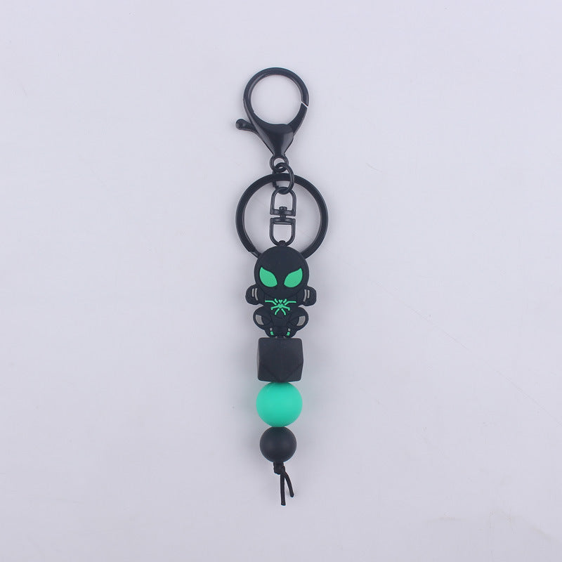 Wholesale Halloween BOO Bat Silicone Handmade Beaded Keychain