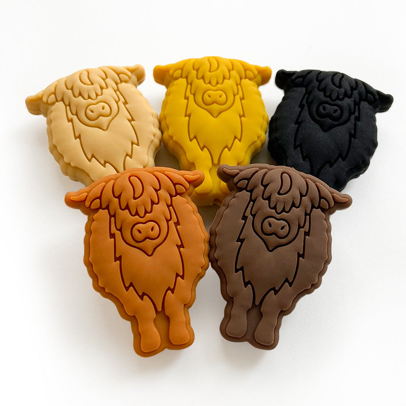 Venta al por mayor 10 piezas de cuentas de silicona de vaca