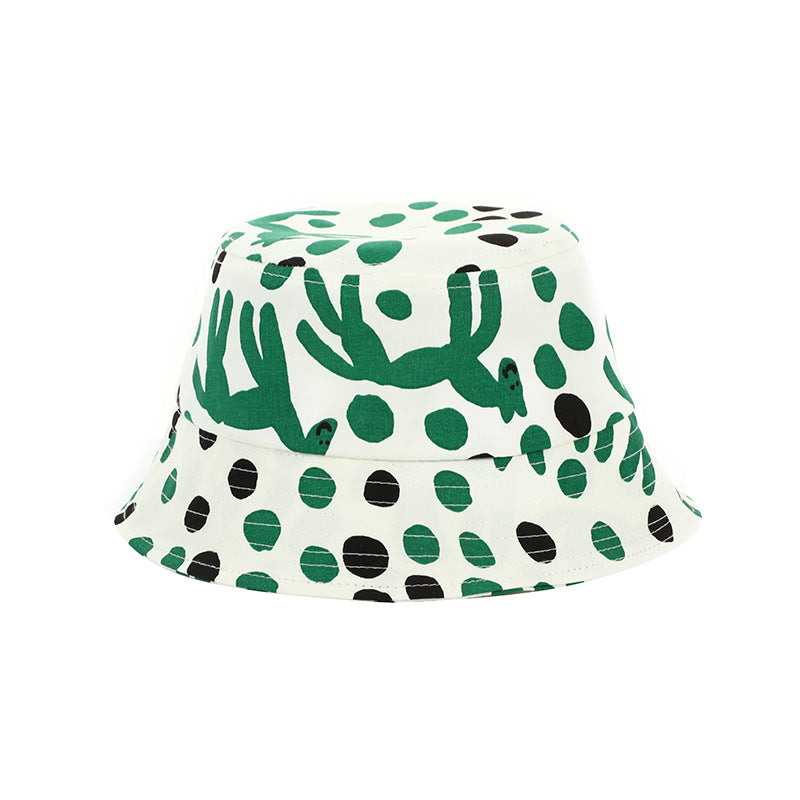 Venta al por mayor Sombrero de pescador de algodón con lunares para niños