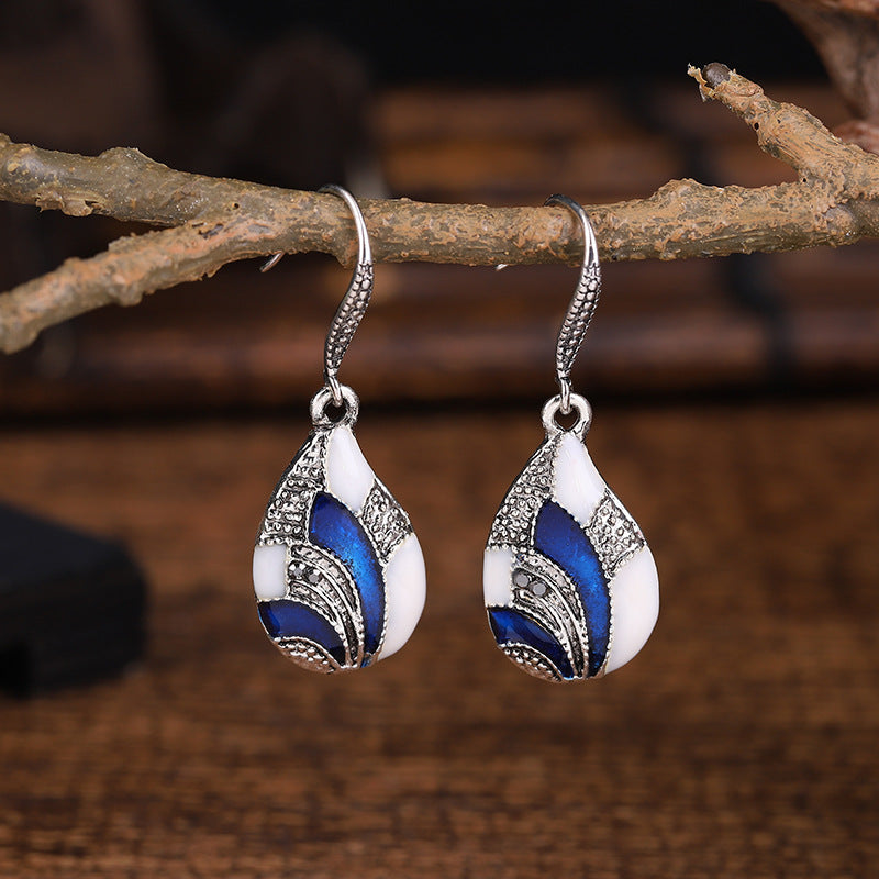 Wholesale Colorful Oil And Water Drop Alloy Earrings