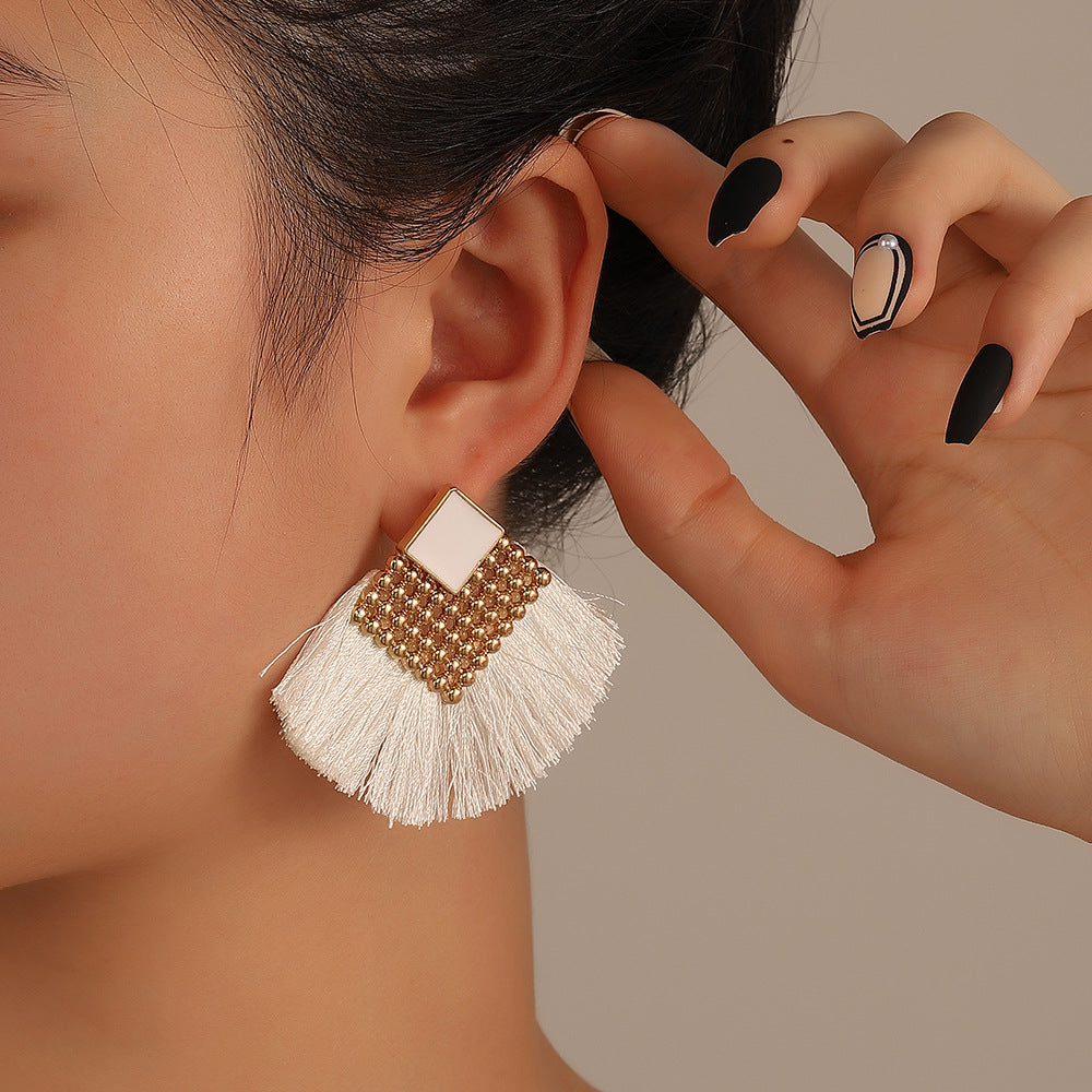 Wholesale Bohemian Multicolor Tassel Alloy Earrings