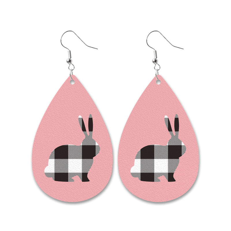 Wholesale Easter Bunny Leather Earrings
