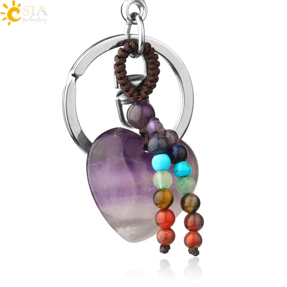 Wholesale Love Natural Crystal Keychain