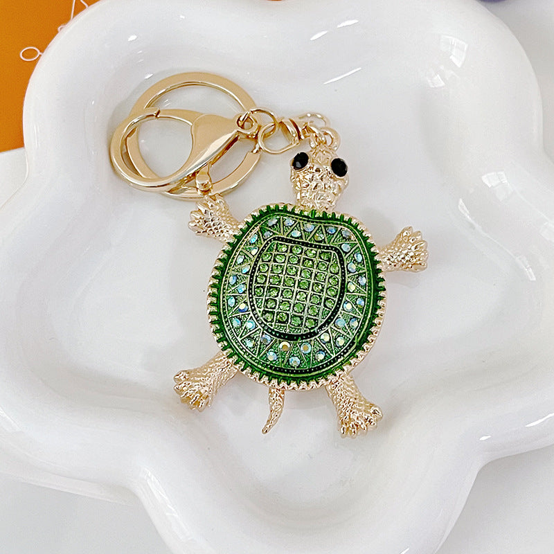 Wholesale Diamond Studded Turtle Metal Keychains
