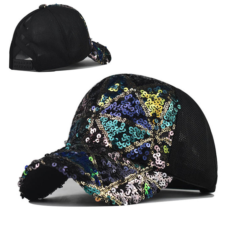 Sombrero de béisbol de protección de lentejuelas de algodón de algodón al por mayor