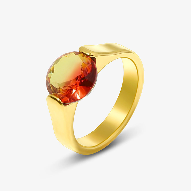 Wholesale Heart Gemstone Stainless Steel Rings