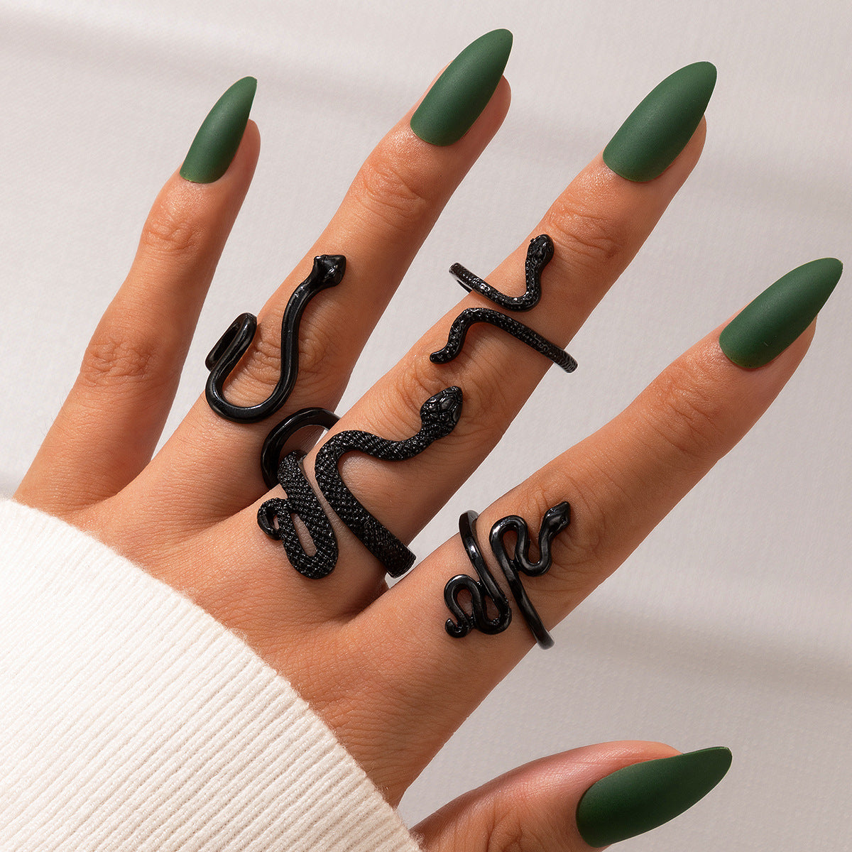 Wholesale Punk Snake Vintage Four-Piece Set Alloy Ring