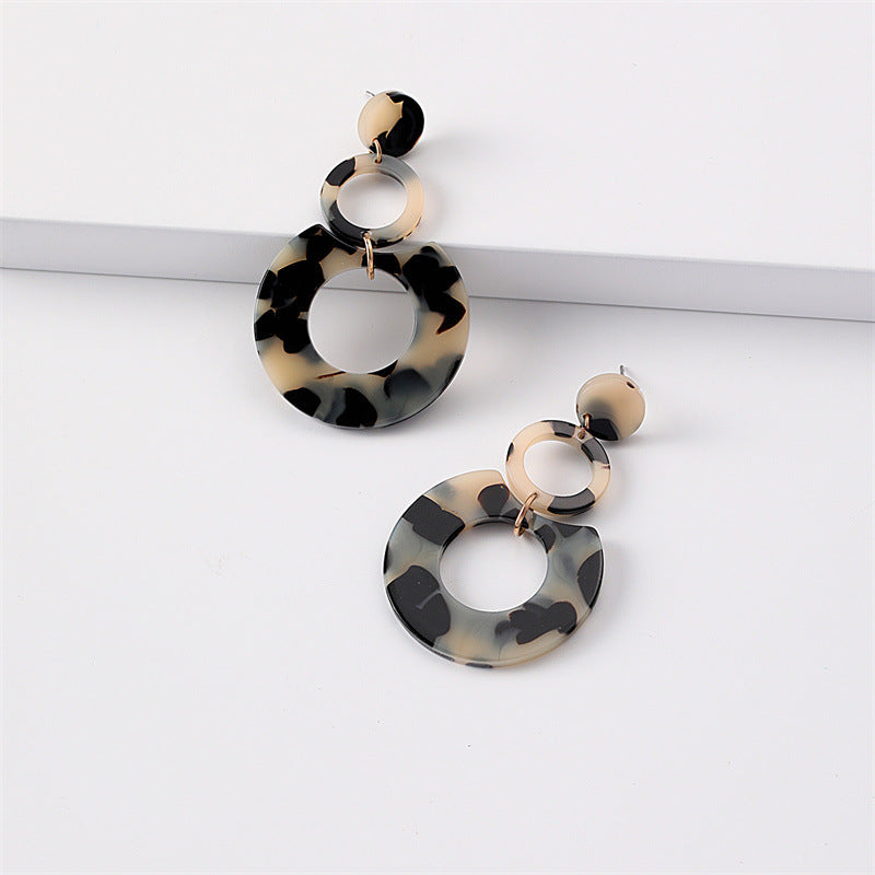 Wholesale Jewelry Round Stitching Acrylic Earrings