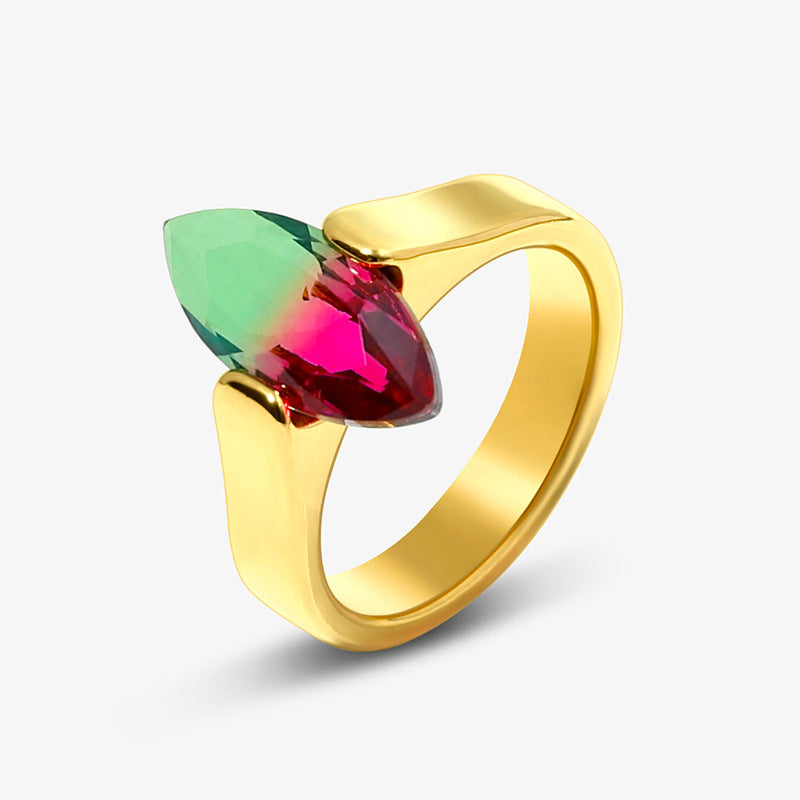 Wholesale Heart Gemstone Stainless Steel Rings