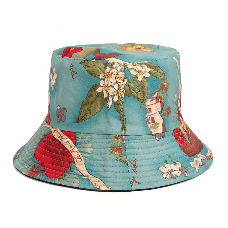 Wholesale Cotton Printed Wide Brim Bucket Hat