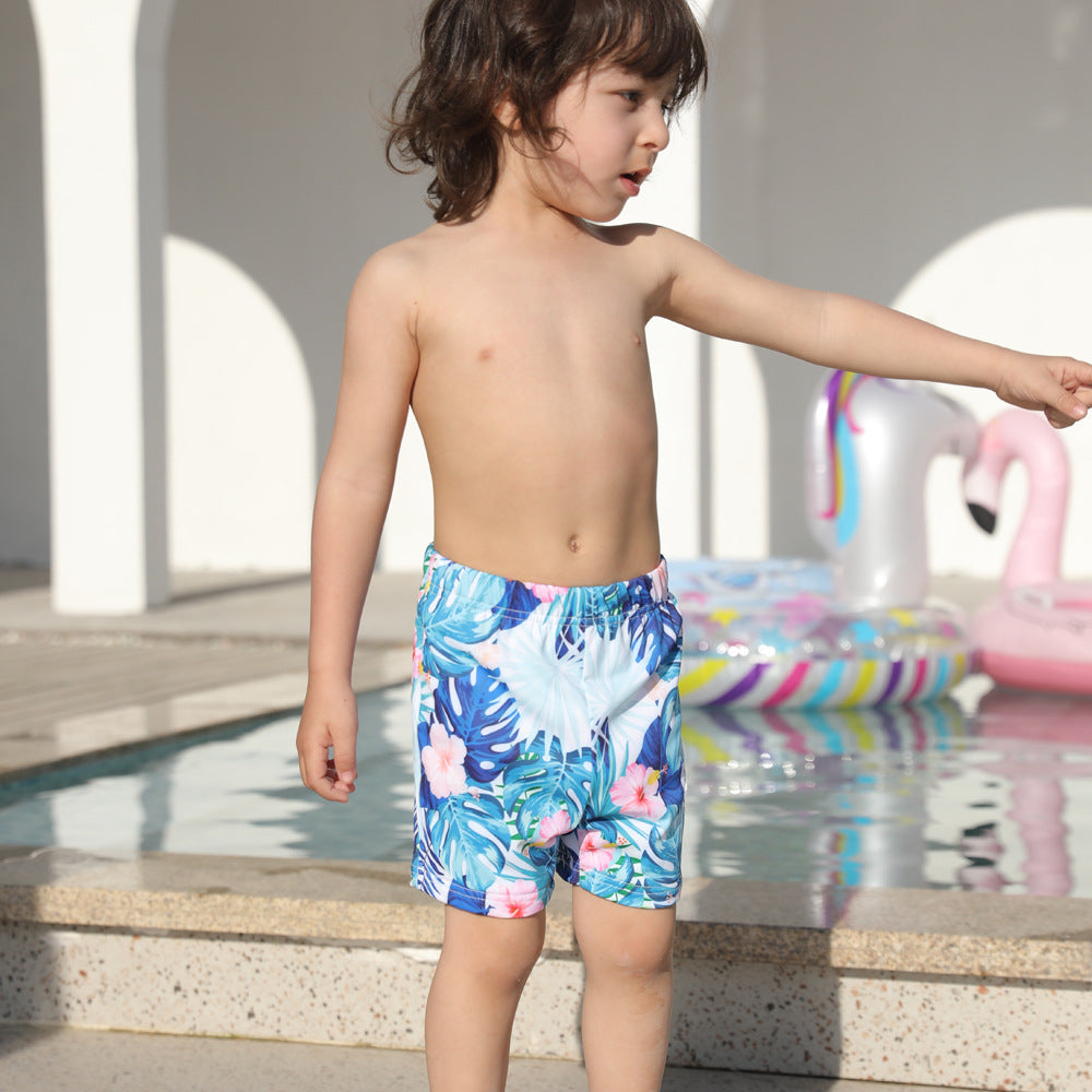 Wholesale Flower Print Family Parent-Child Polyester Swimwear