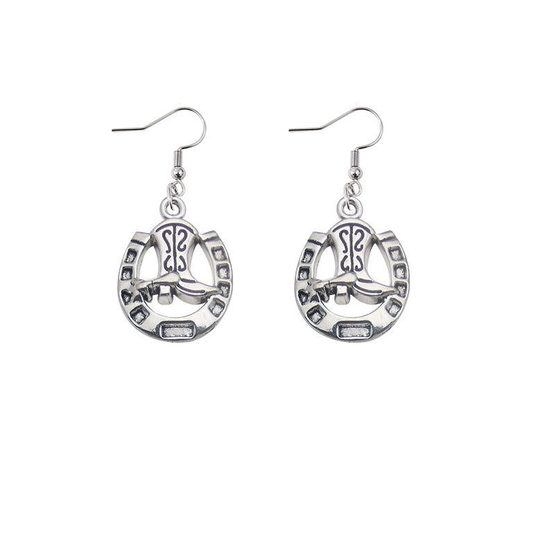 Wholesale Vintage Western Denim Alloy Earrings