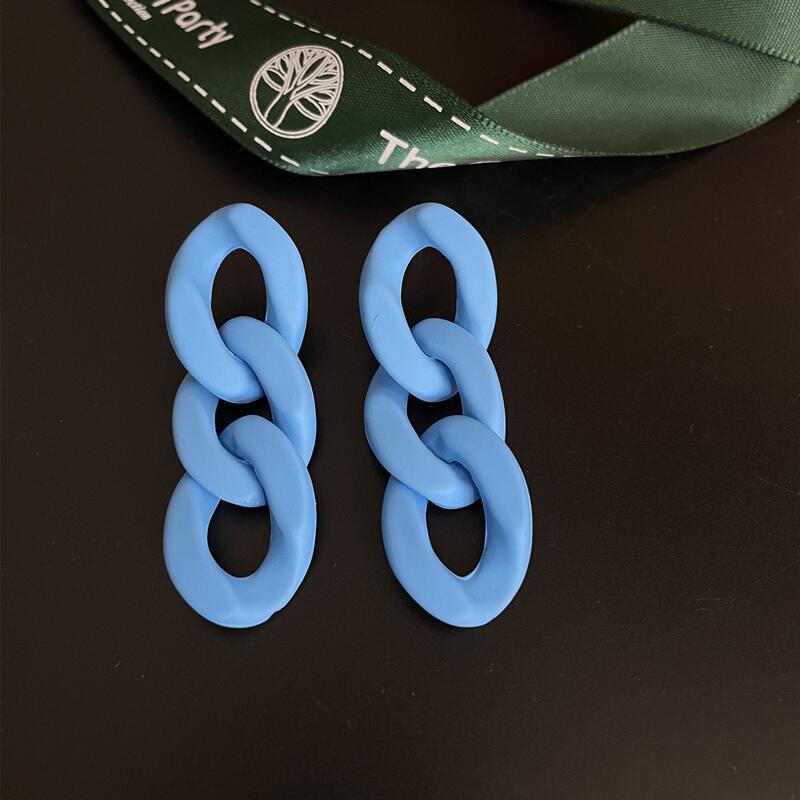 Wholesale Colorful Circle Chain Acrylic Earrings