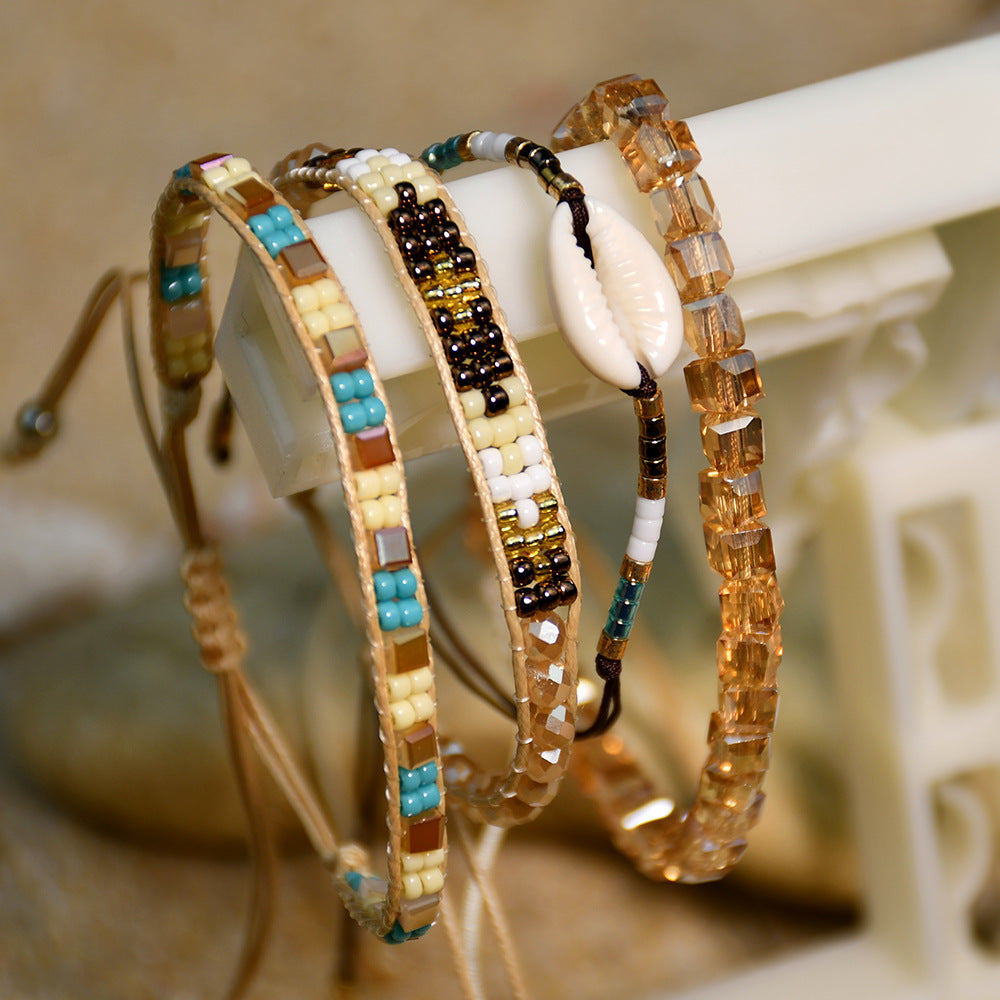 Wholesale Hand Woven Miyuki Rice Beads Multilayer Bracelet