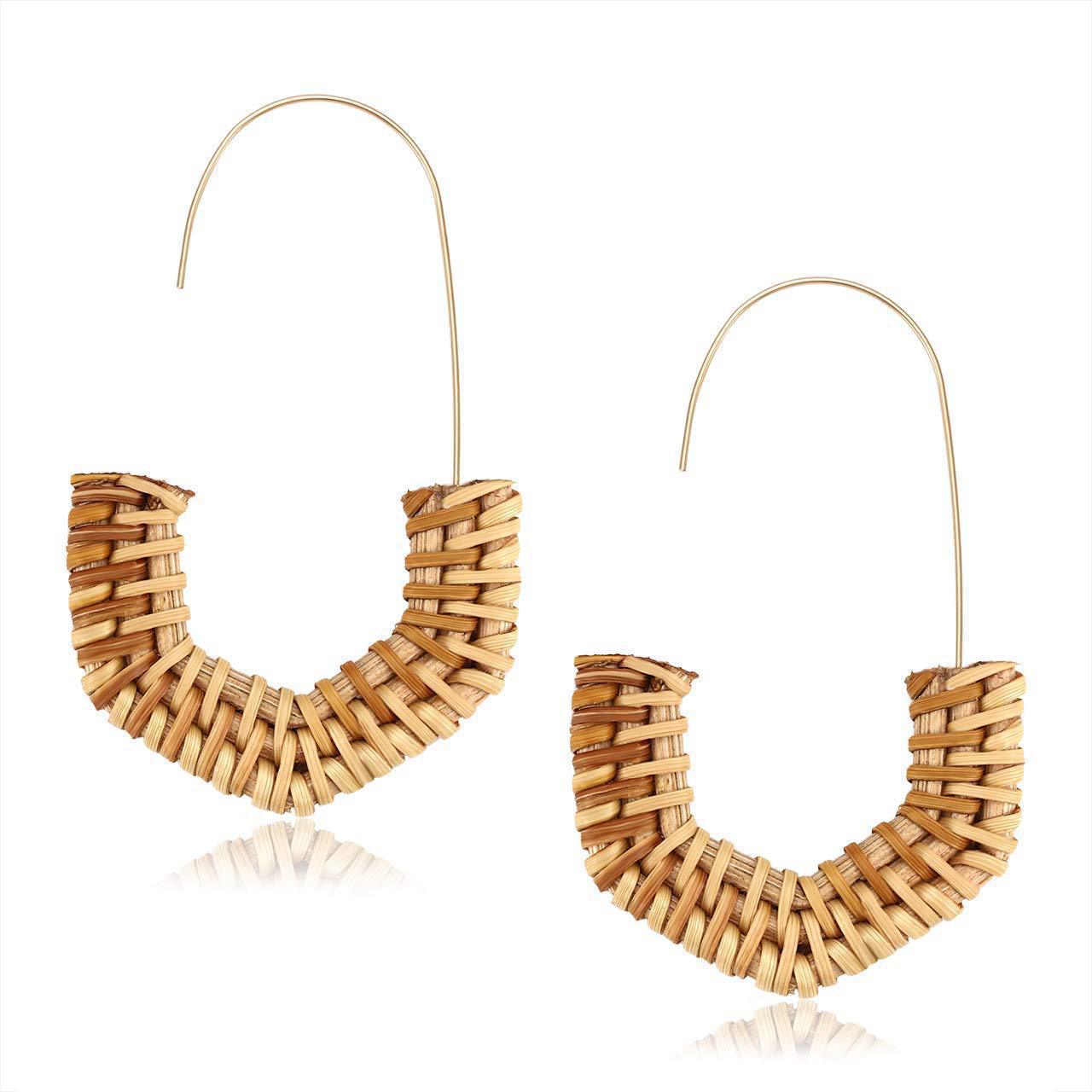Wholesale Vintage Geometric Vines Wood Earrings