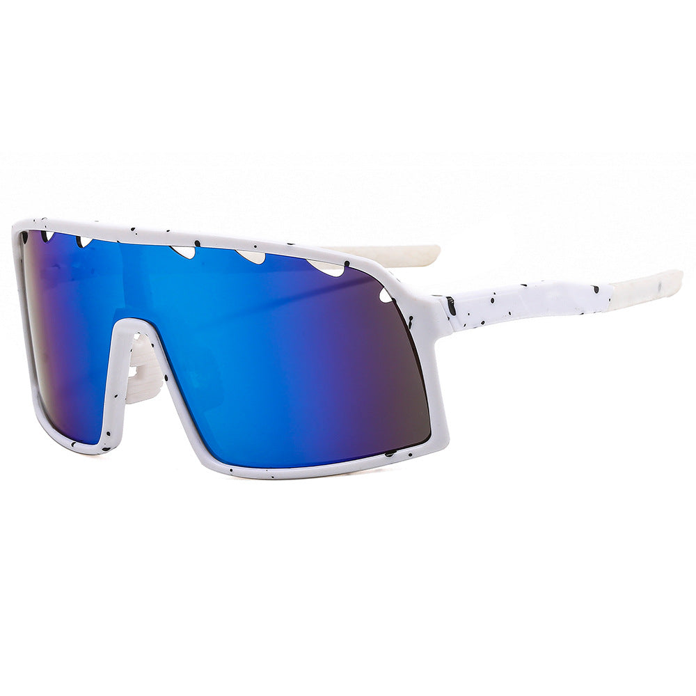 Wholesale Cycling Colorful Large Frame Conjoined PC Sunglasses