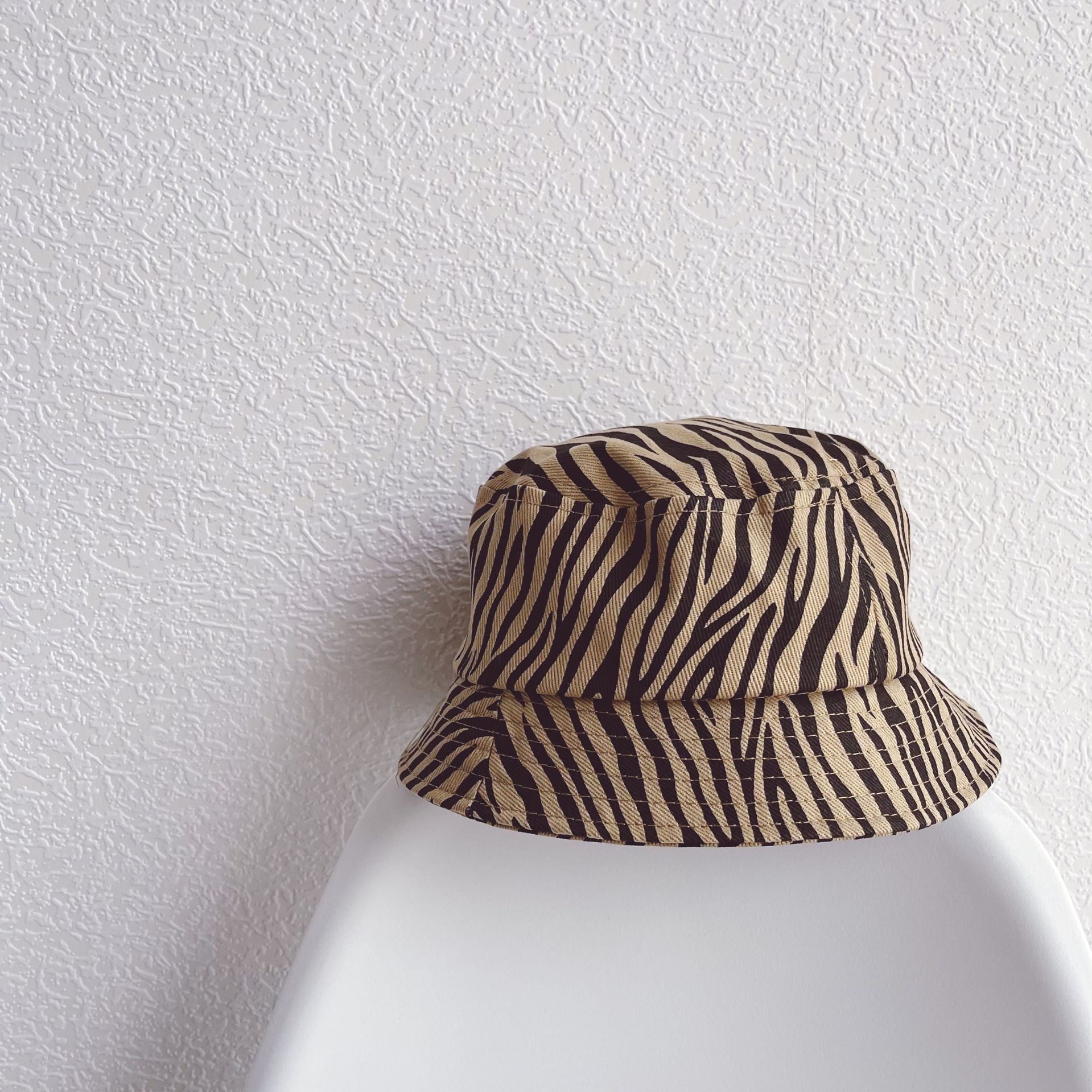 Wholesale Kids Personalized Stripe Leopard Print Cotton Bucket Hat