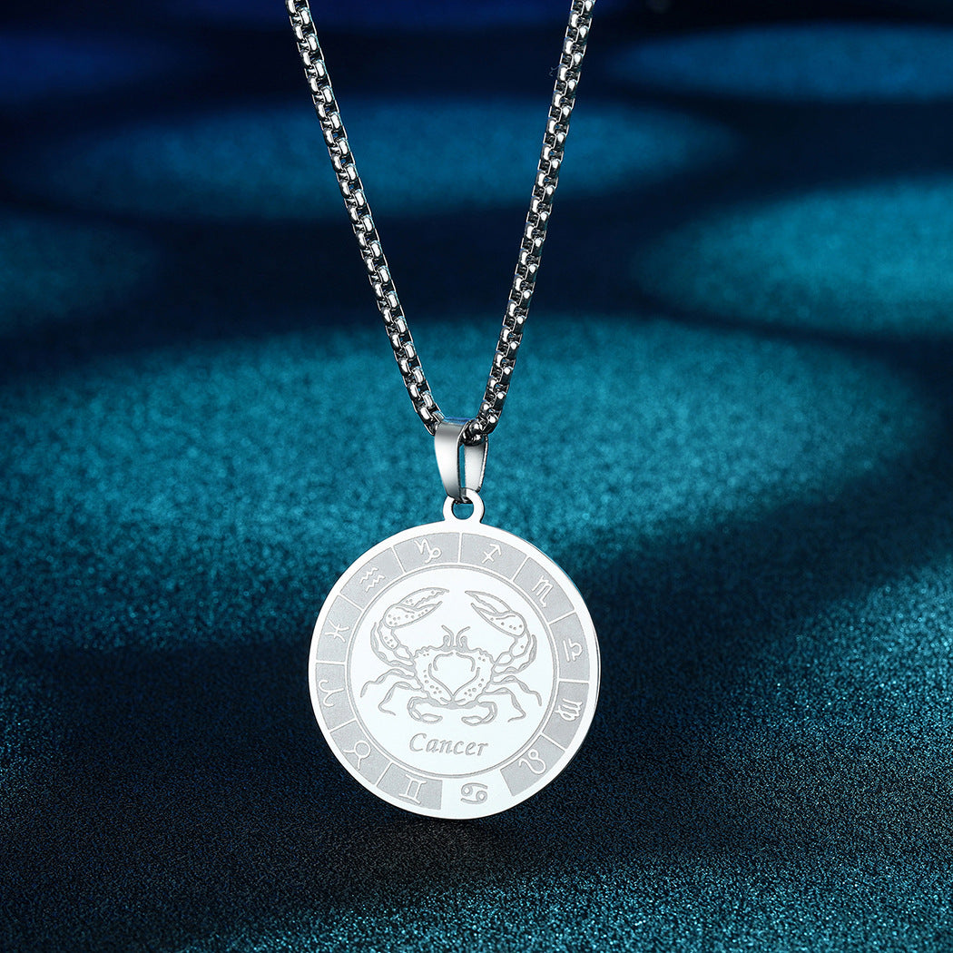 Venta al por mayor collar colgante de acero inoxidable 12 constelaciones