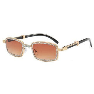 Wholesale PC Small Square Frame with Diamond Unisex Sunglasses