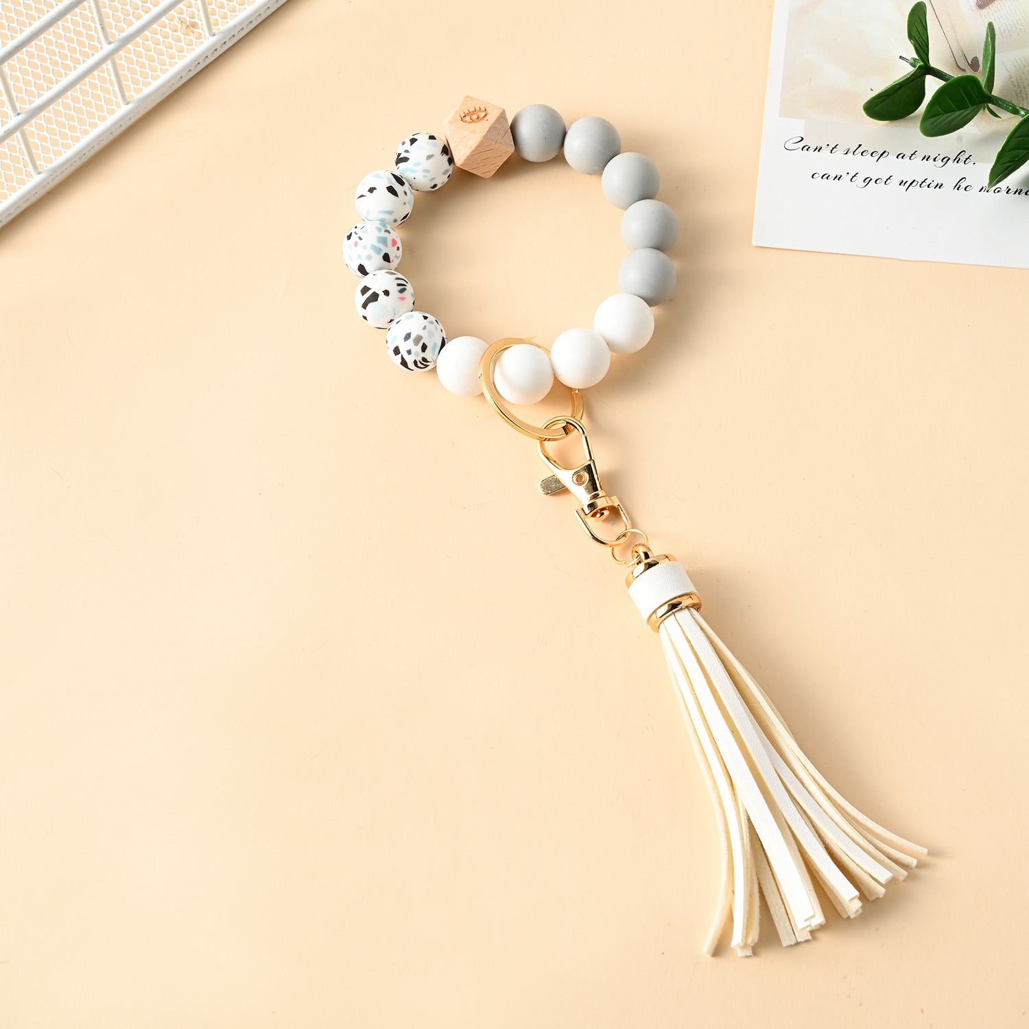 Wholesale Tassel Anti-lost Acrylic Wrist Keychain